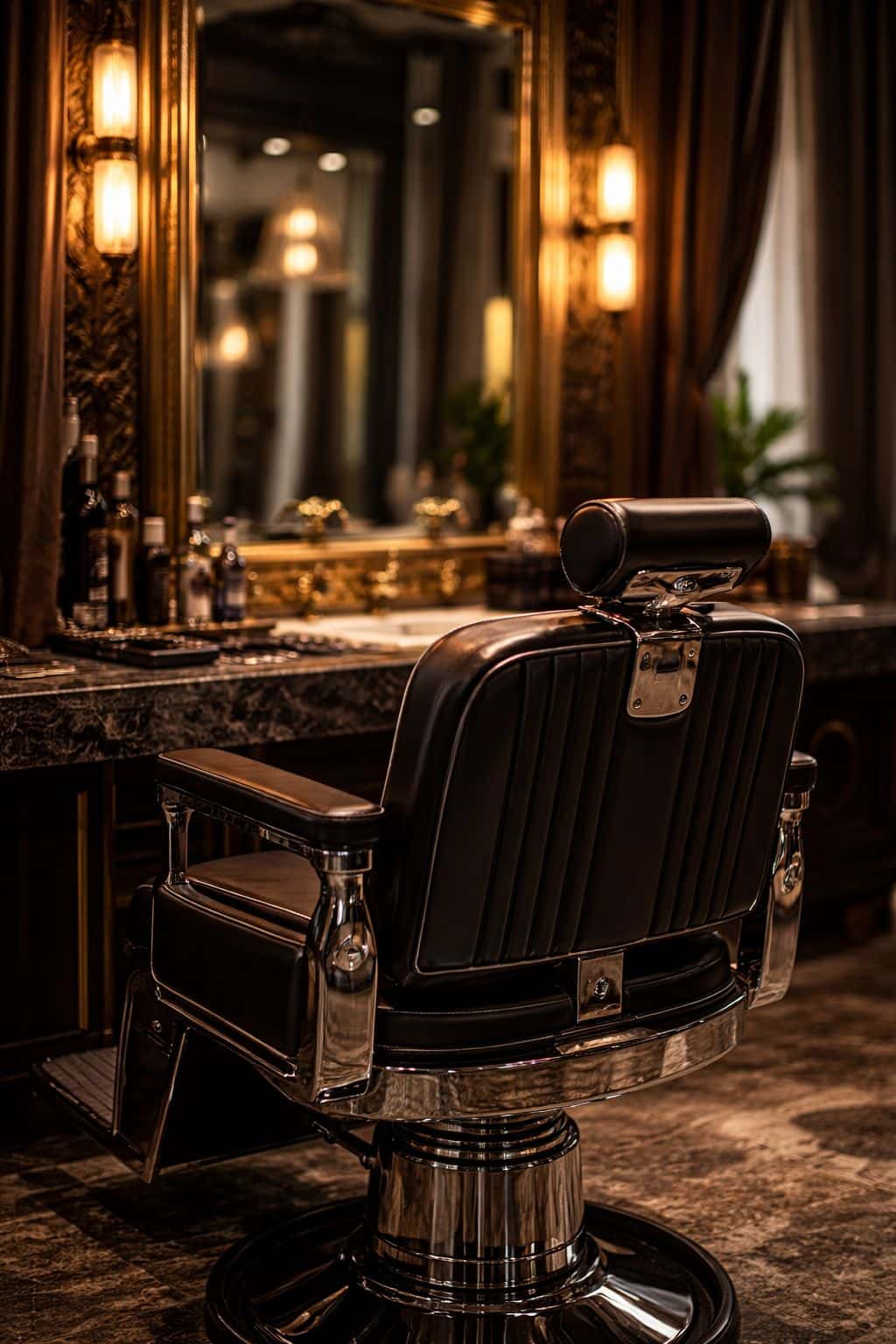 Luxury barber chair in Dubai barbershop